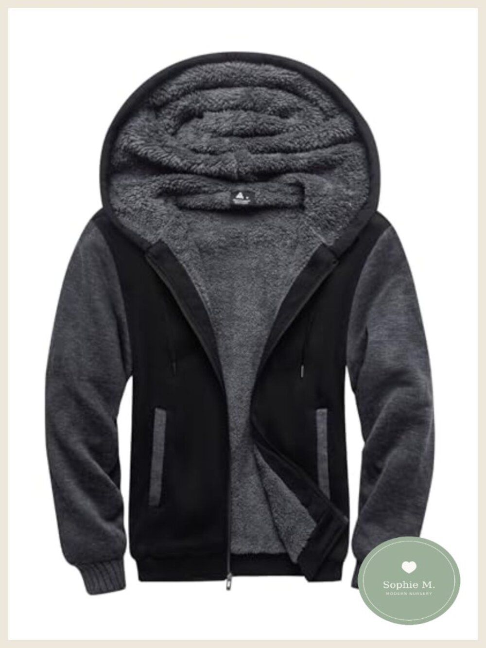 Men's Heavyweight Fleece Zip Up Hoodie Sherpa Lined Winter Sweatshirt